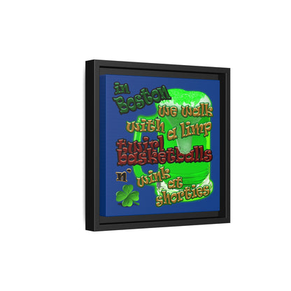 celtics logo - framed canvas art (dark blue)