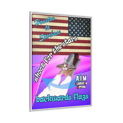 shoot for the stars - framed canvas art (purple-pink wave)