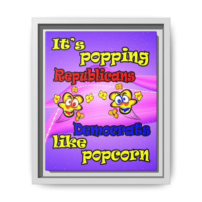 popping like popcorn - framed canvas art (purple-pink wave)