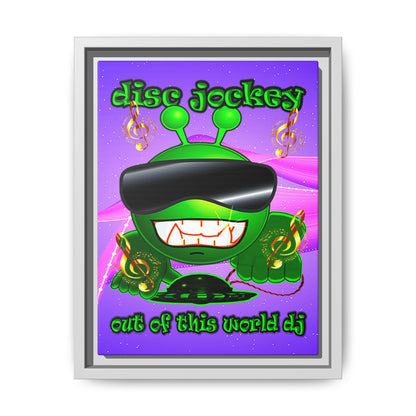 disc jockey - framed canvas art (purple-pink wave)