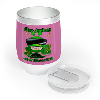 disc jockey - Chill Wine Tumbler (light pink)