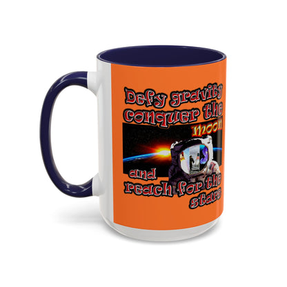 defy conquer reach - Accent Mug (crusta)