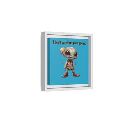 I don't care that your green - framed canvas art (turquoise)