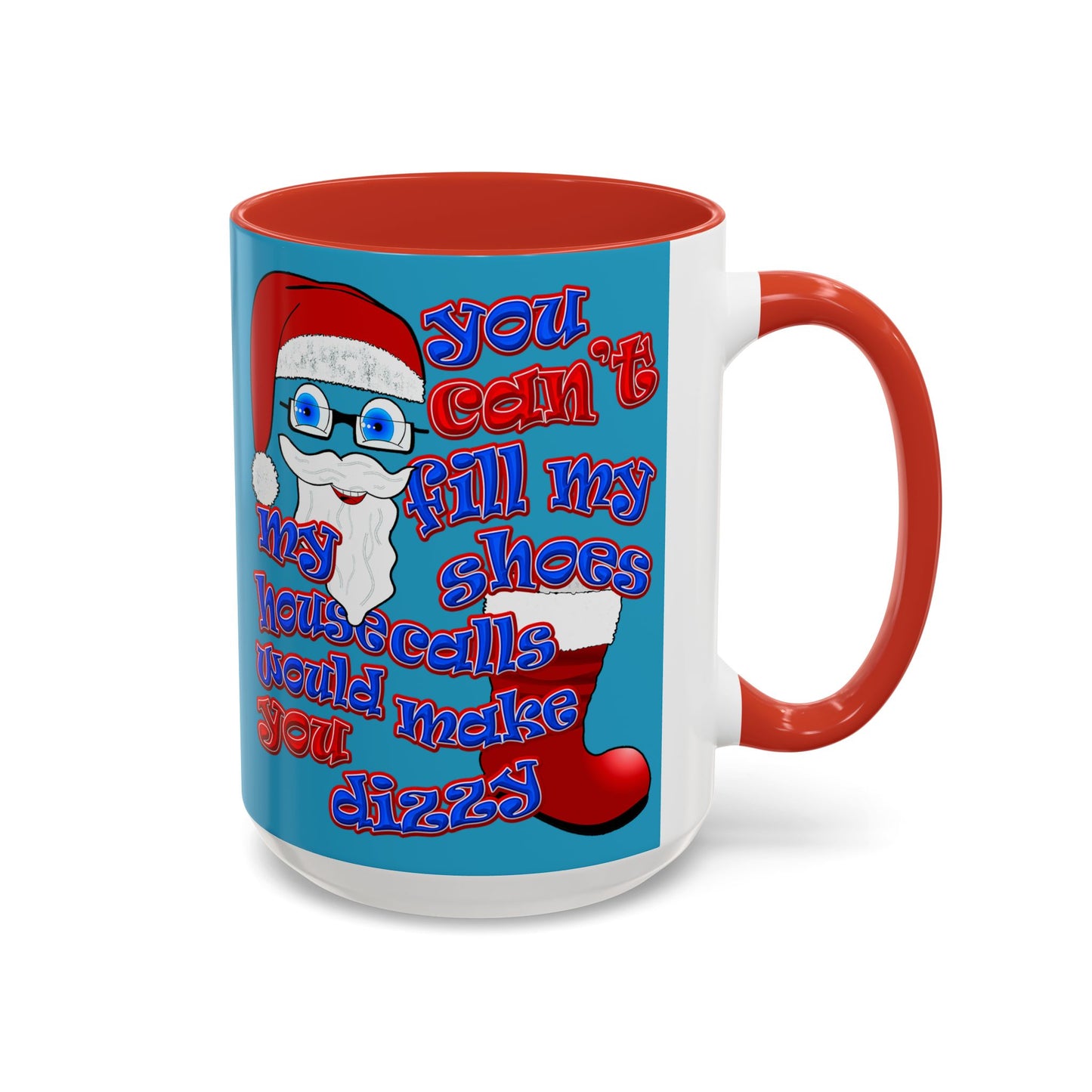 santa's shoes - Accent Mug (turquoise)