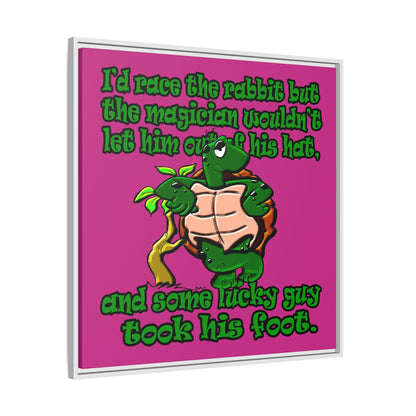 turtle race - framed canvas art (pink)