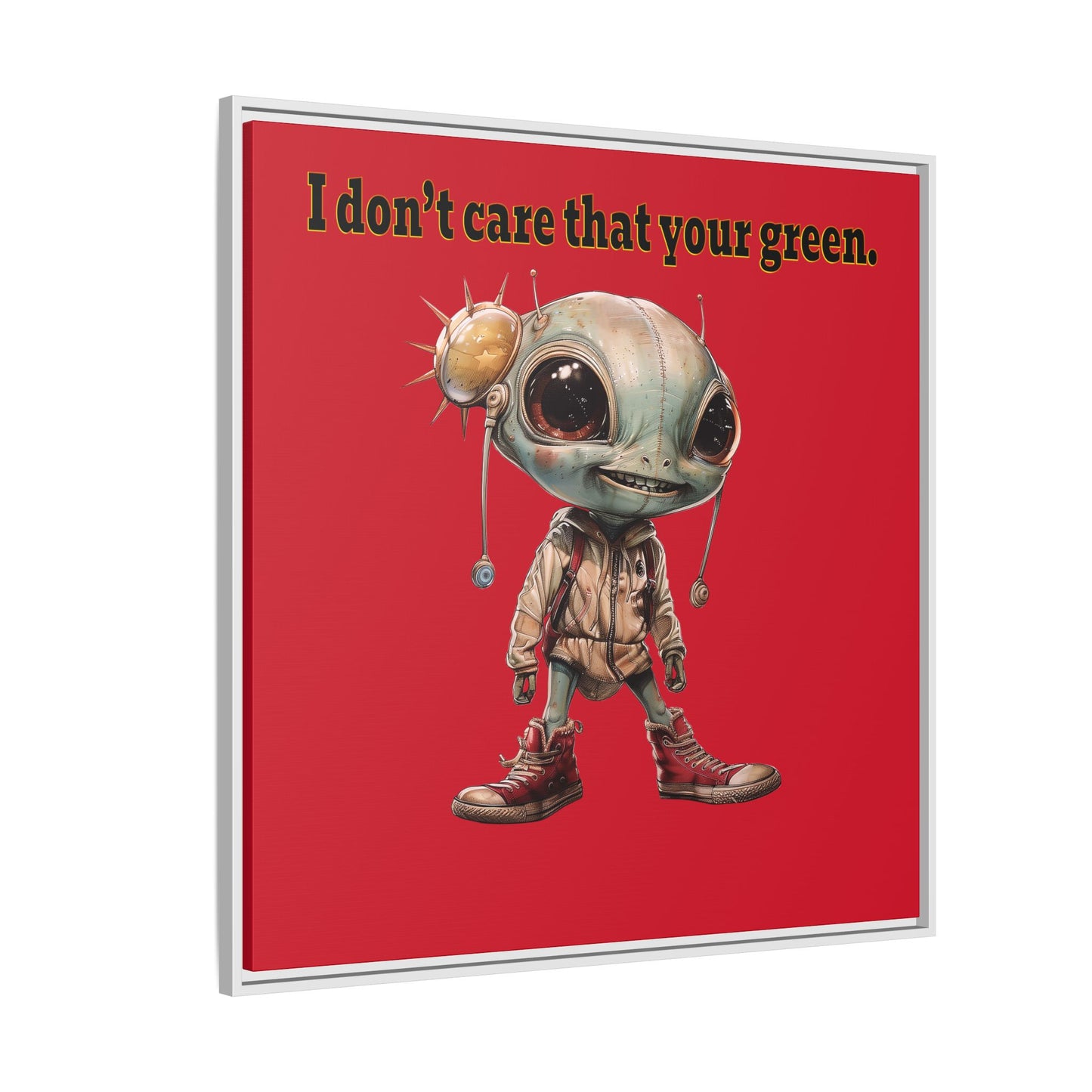I don't care that your green - framed canvas art (dark red)