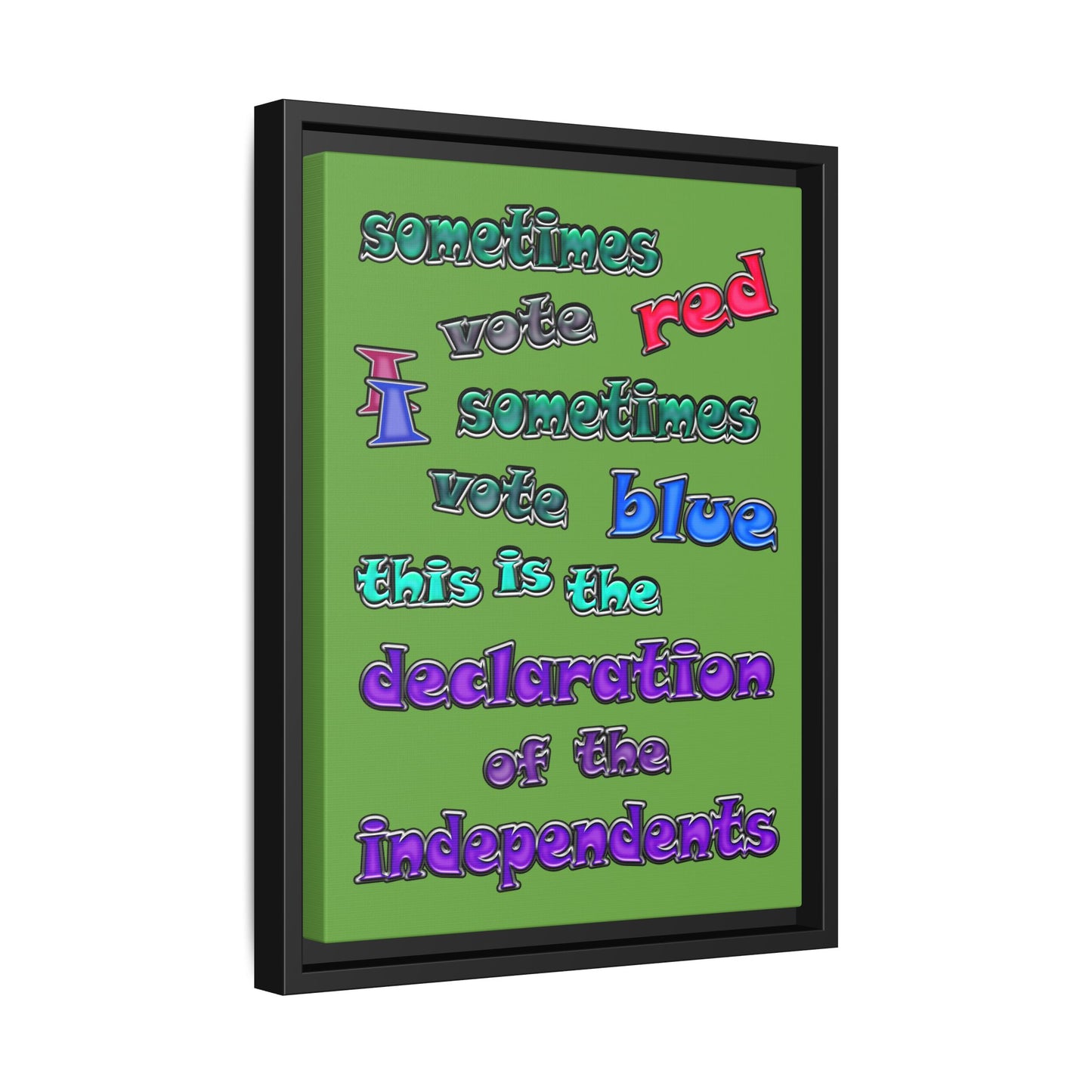 declaration of the independents - framed canvas art (green)