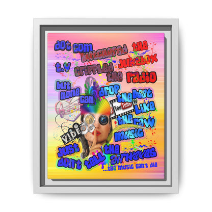drop the beat - framed canvas art (color blur)