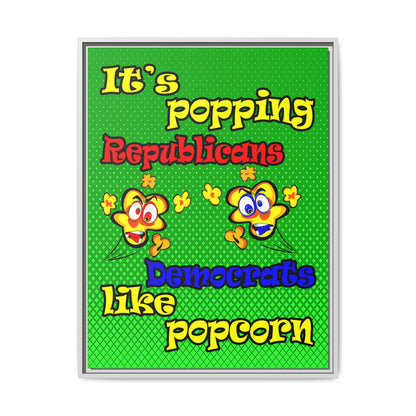 popping like popcorn - framed canvas art (logo green)