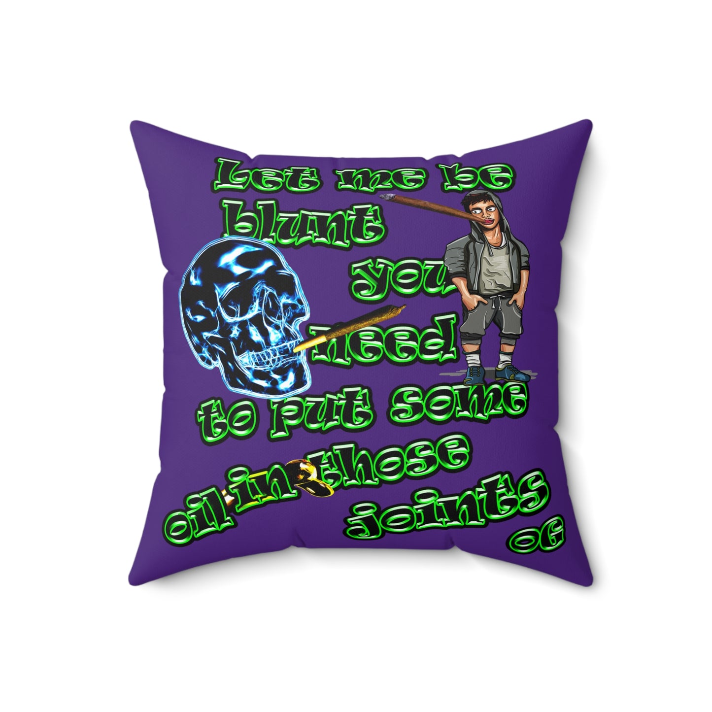 og - Spun Polyester Square Pillow - (purple)