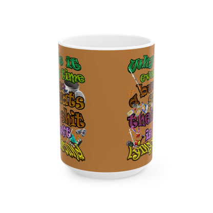 the bum's shit - White Mug (light brown)