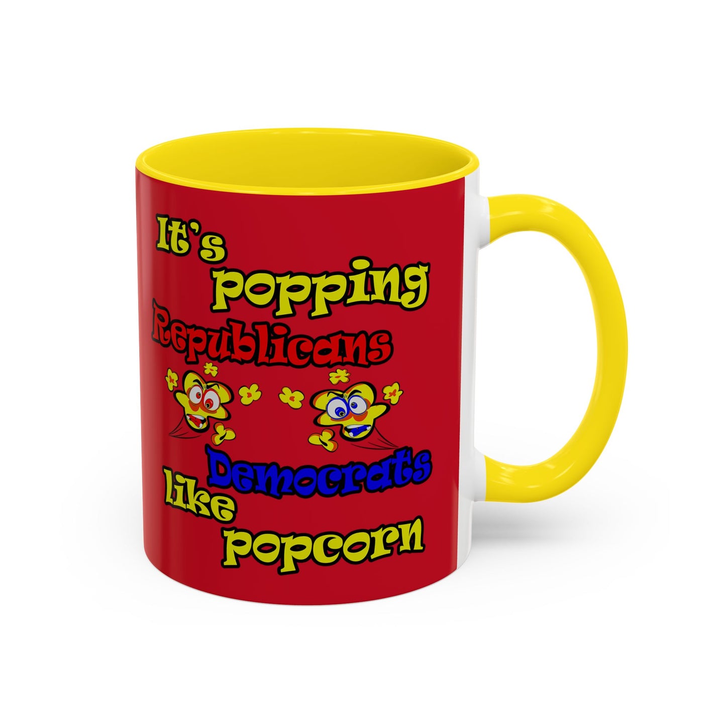 popping like popcorn - Accent Mug (dark red)