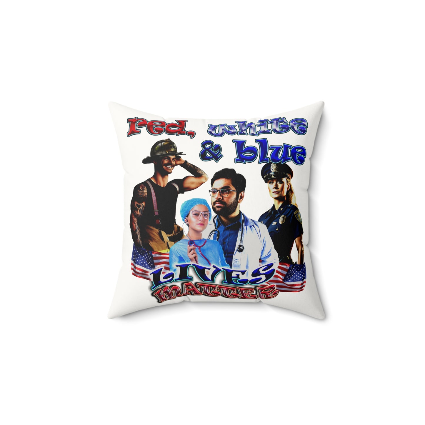 rw&b lives matter - Faux Suede Square Pillow - (white)
