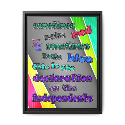 declaration of the independents - framed canvas art (rainbow split)