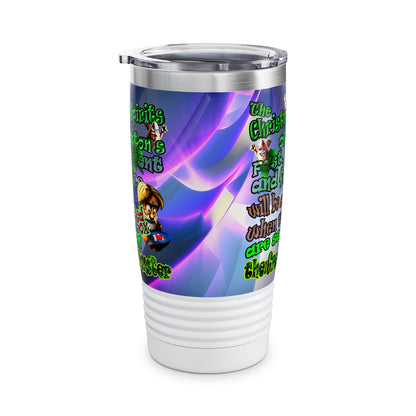 christmas spirits of boston - Ringneck Tumbler, 20oz (grey-pink wave)