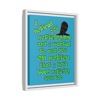 noticed you noticing - framed canvas art (turquoise)