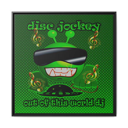 disc jockey - framed canvas art (logo green)