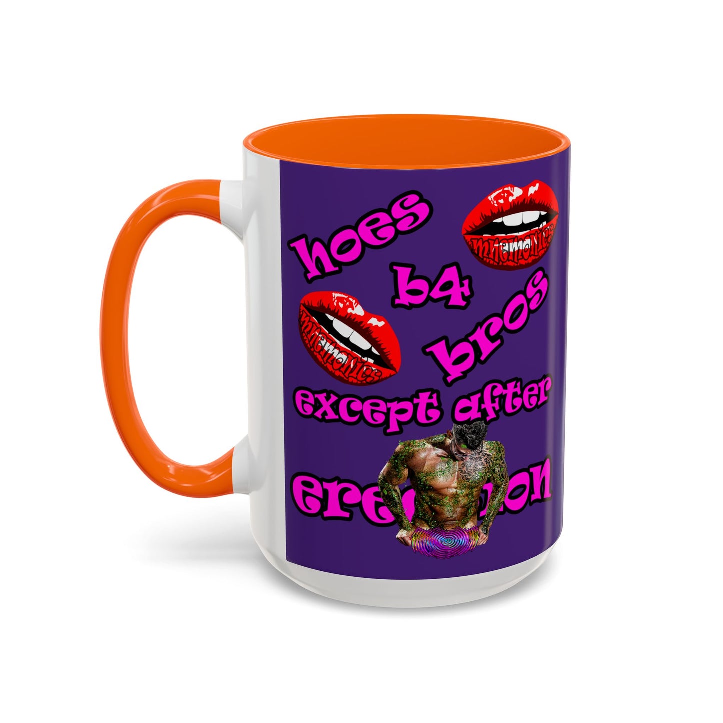 hoes b4 bros - Accent Mug (purple)