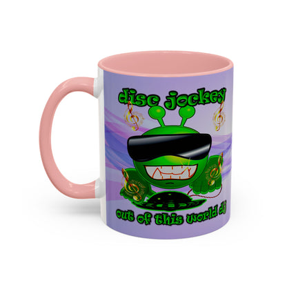 disc jockey - Accent Mug (light blue-pink wave)