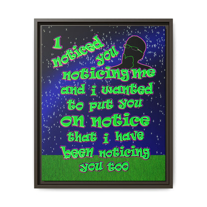 noticed you noticing - framed canvas art ('snoops' background)