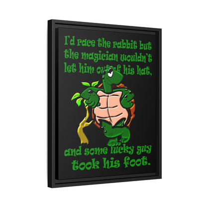 turtle race - framed canvas art (black)