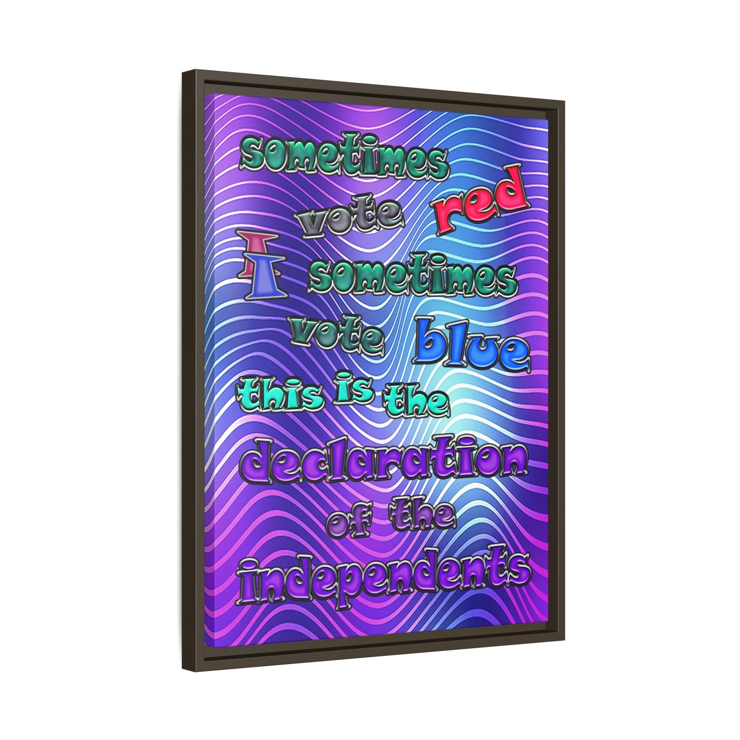 declaration of the independents - framed canvas art (purple wave)