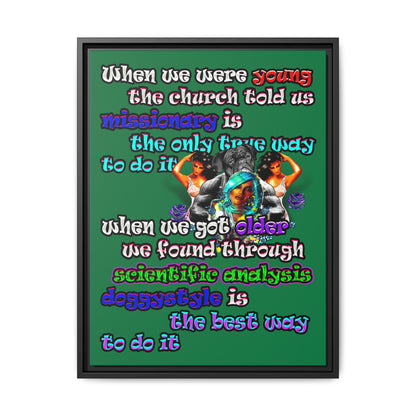 doggystyle - framed canvas art (dark green)