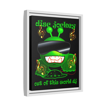disc jockey - framed canvas art (black)