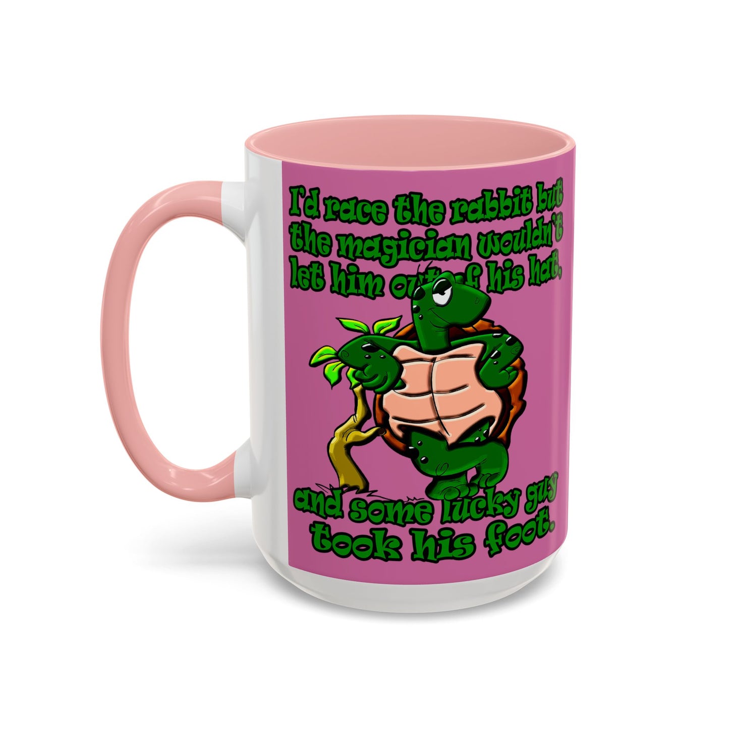 turtle race - Accent Mug (light pink)