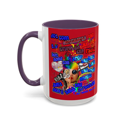 drop the beat - Accent Mug (dark red)