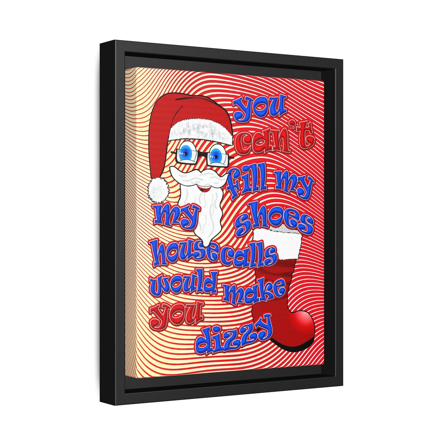santa's shoes - framed canvas art (yellow-orange wave)