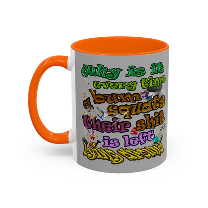 the bum's shit - Accent Mug (light grey)