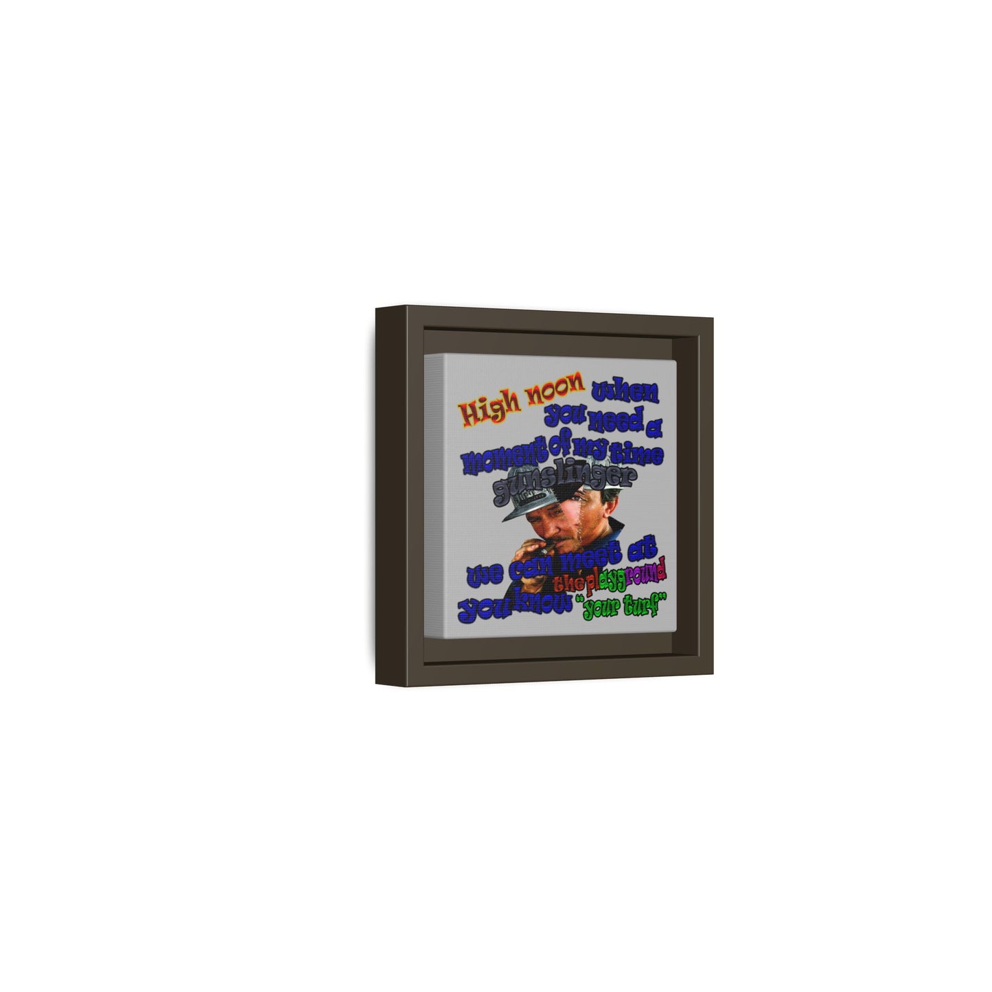 high noon - framed canvas art (light grey)