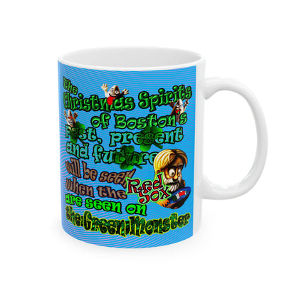 christmas spirits of boston - White Mug (light blue-purple wave)