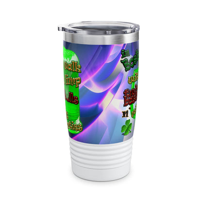 celtics logo - Ringneck Tumbler, 20oz (grey-pink wave)