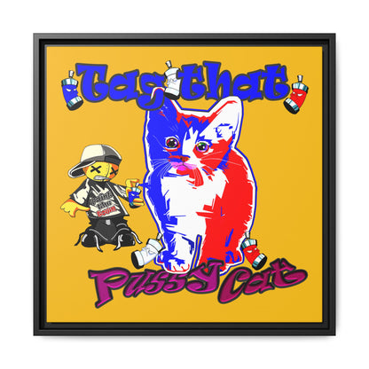 tag that - framed canvas art (yellow)