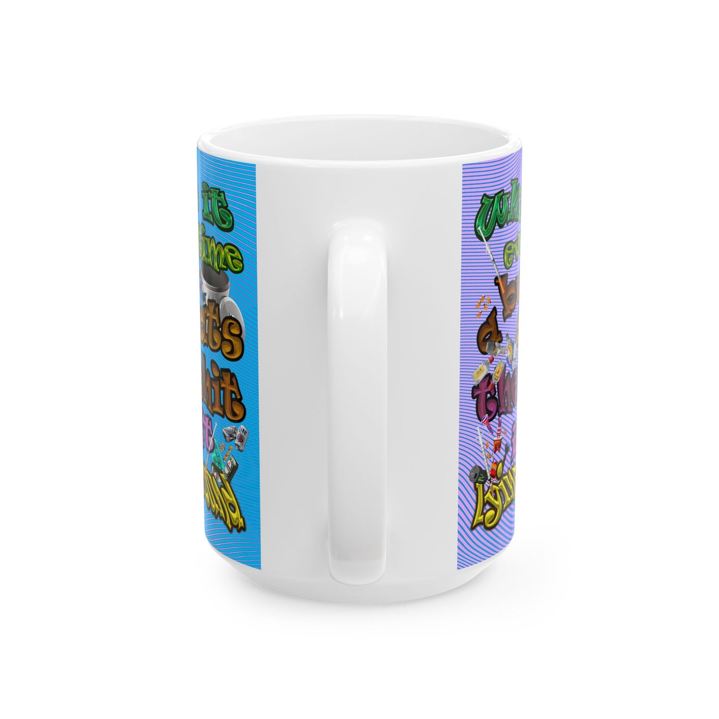 the bum's shit - White Mug (light blue-purple wave)