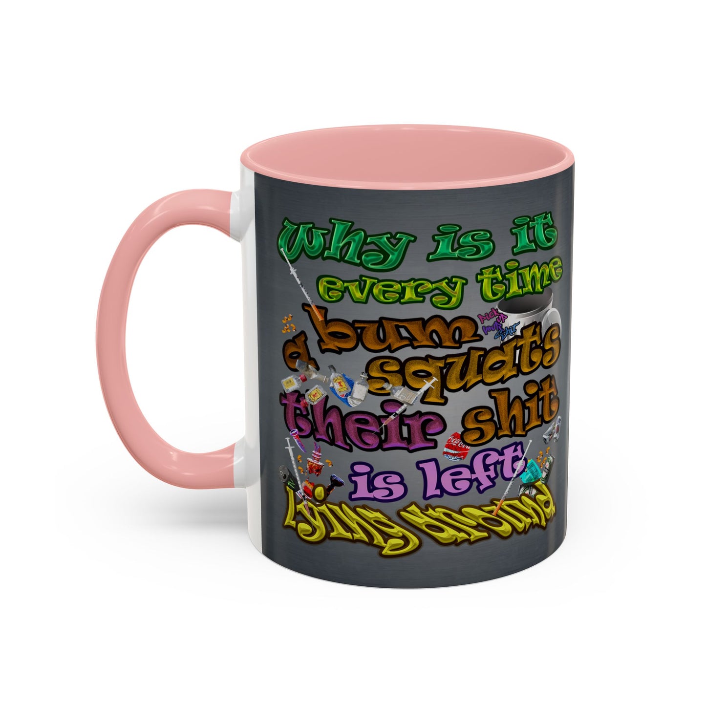 the bum's shit - Accent Mug (grey-light grey)