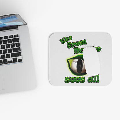 green monster - Mouse Pad (Rectangle) (white)