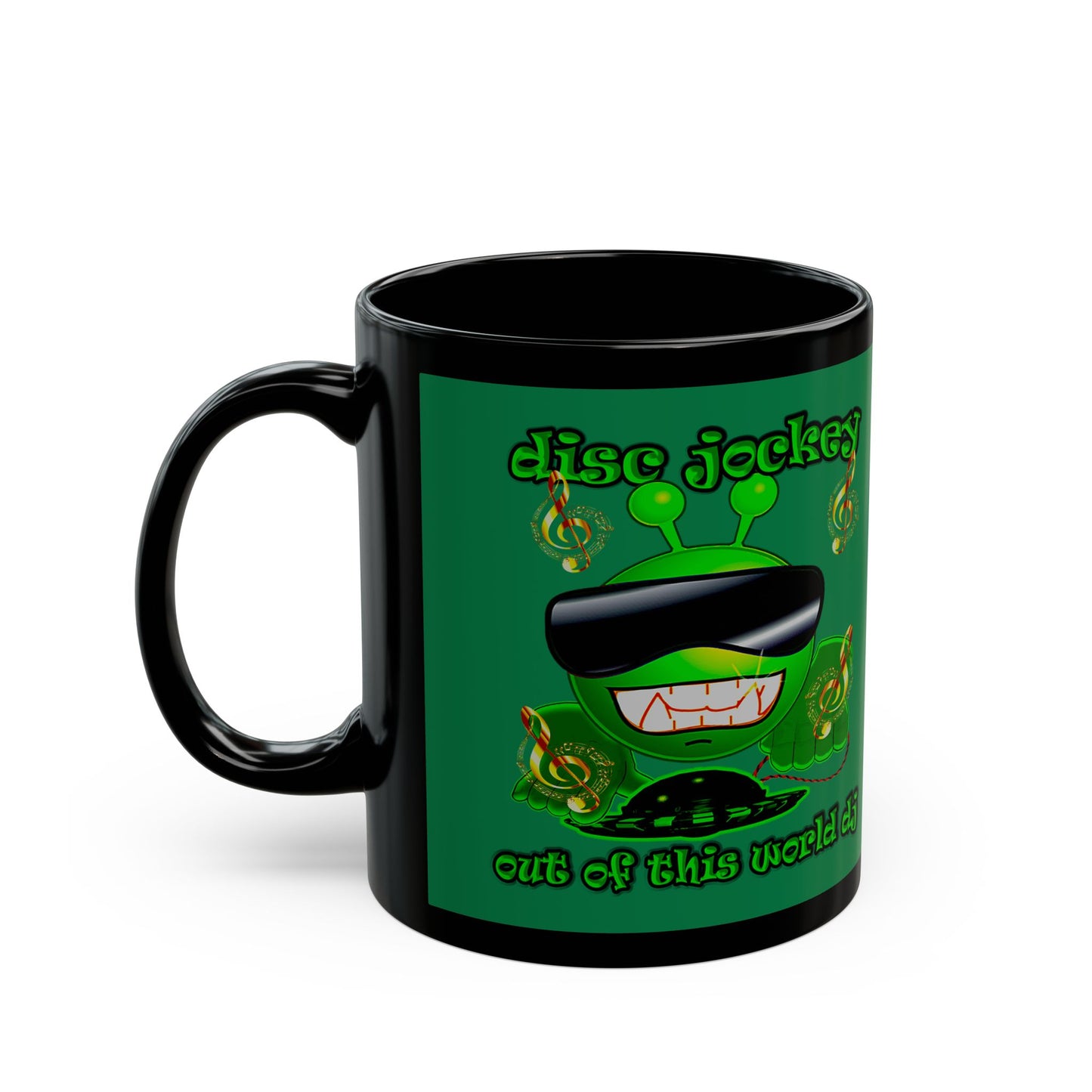 disc jockey - Black Mug (dark green)