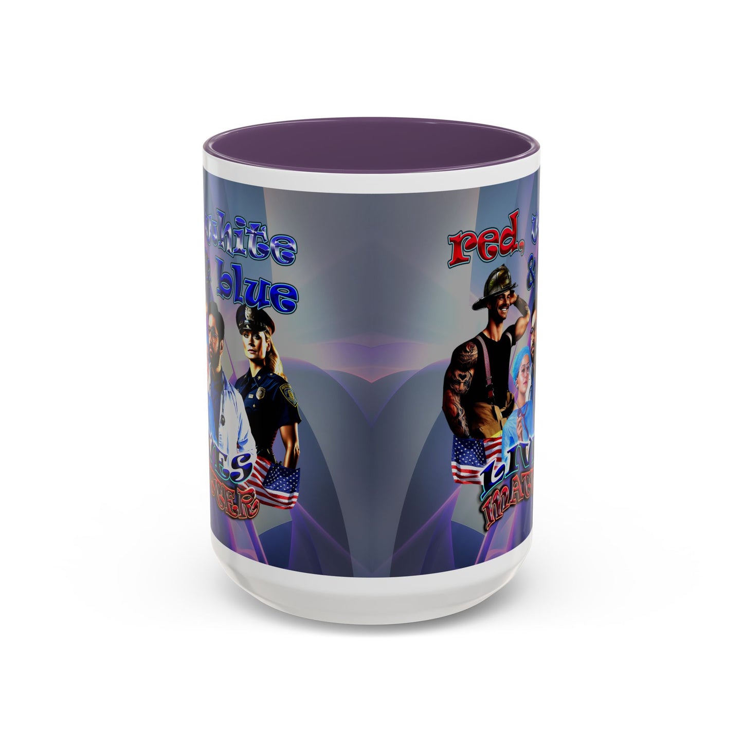 rw&b lives matter - Accent Mug (grey-pink wave)