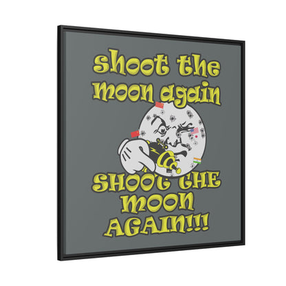 shoot the moon again - framed canvas art (dark grey)