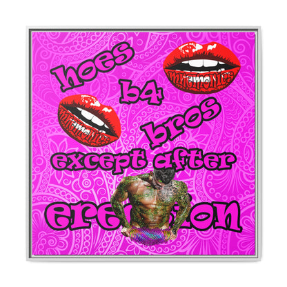 hoes b4 bros - framed canvas art (pink swirl)