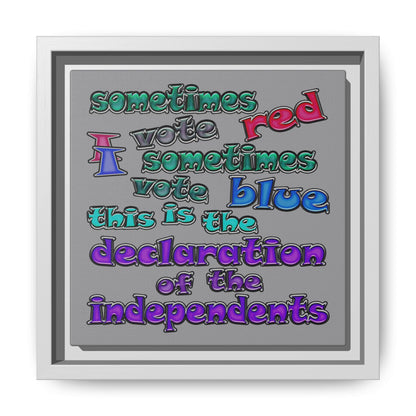 declaration of the independents - framed canvas art (grey)