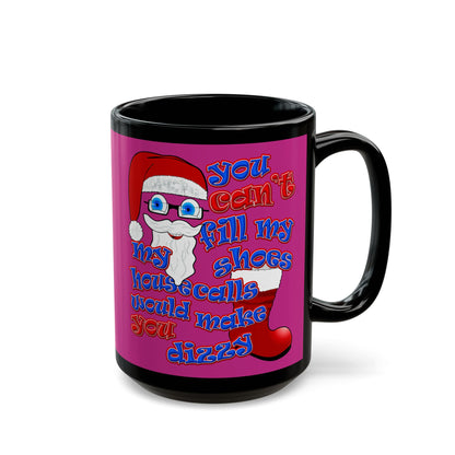 santa's shoes - Black Mug (pink)