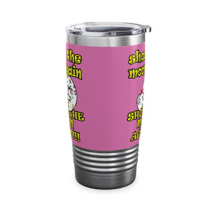 shoot the moon again - Ringneck Tumbler, 20oz (light pink)