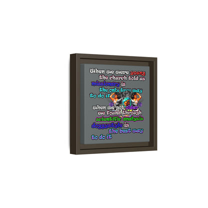 doggystyle - framed canvas art (dark grey)