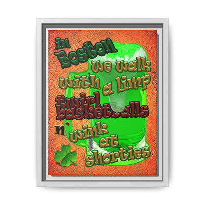 celtics logo - framed canvas art (burnt orange)