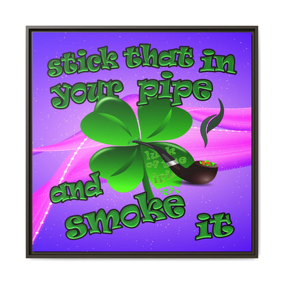 stick that in your pipe and smoke it - framed canvas art (purple-pink wave)