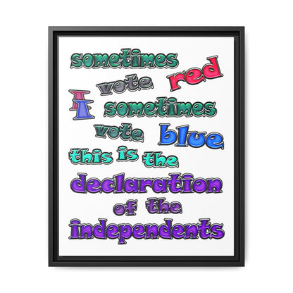 declaration of the independents - framed canvas art (white)